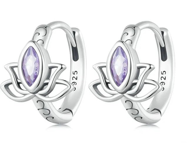 Lotus mini earrings sterling silver